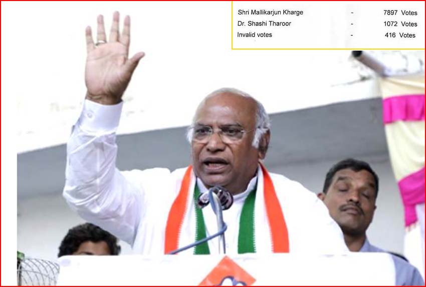 7,897 வாக்குகள் பெற்று கார்கே வெற்றி!  தேர்தல் செயலாளர் மதுசூதன் மிஸ்திரி அதிகாரப்பூர்வ அறிவிப்பு…