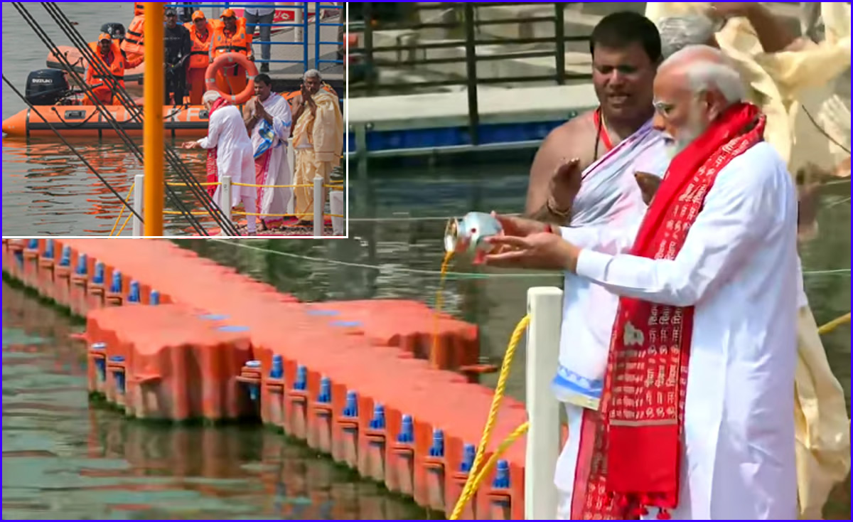 இன்று வேட்புமனு தாக்கல் செய்யும் நிலையில், கங்கையில் பிரதமர் மோடி வழிபாடு…