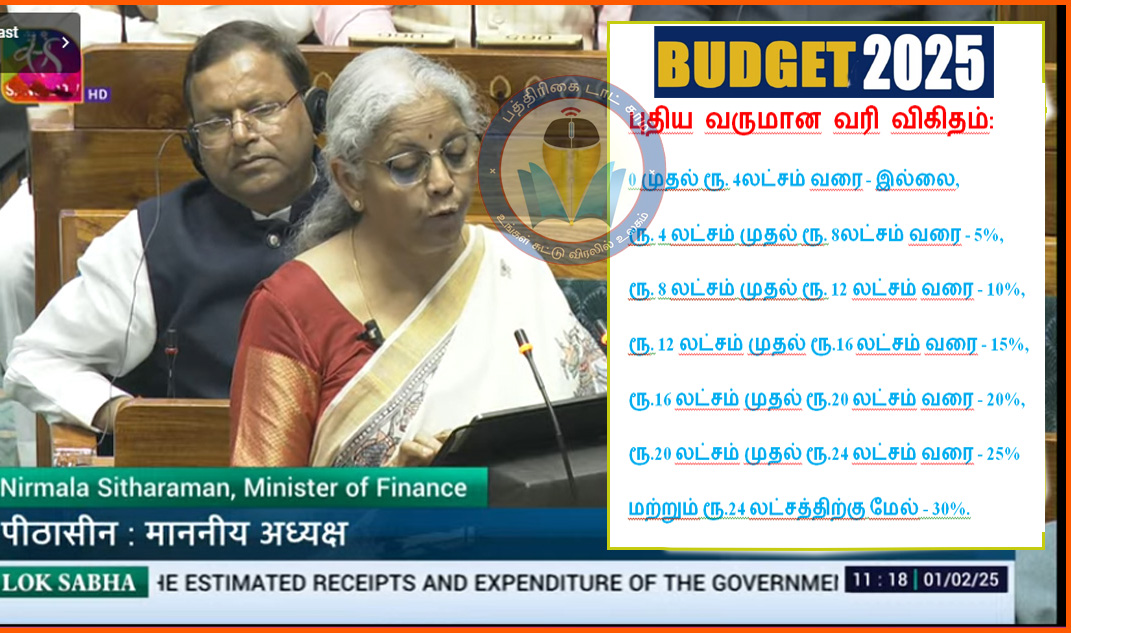 மத்திய பட்ஜெட் 2025-26: வருமான வரி விலக்கு உச்ச வரம்பு ரூ.12 லட்சமாக உயர்வு – புதிய வருமான வரி சட்டம் -10ஆயிரம் மருத்துவ இடங்கள், புதிய காப்பீடு திட்டம்… உள்பட பல அறிவிப்புகள்