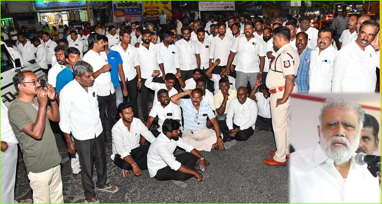 வழக்கறிஞர்மீது போலீசார் – திமுகவினர் தாக்குதல்! போலீஸ் நிலையத்தை முற்றுகையிட்டு வழக்கறிஞர்கள் போராட்டம் – பரபரப்பு…