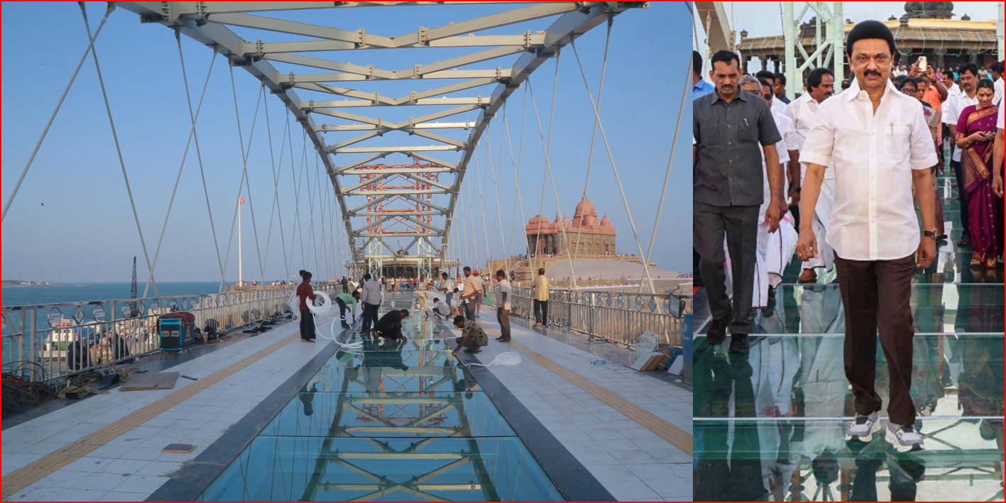 குமரி திருவள்ளுவர் சிலைக்கான கண்ணாடி பாலத்தில் செல்ல 5 நாள் தடை!