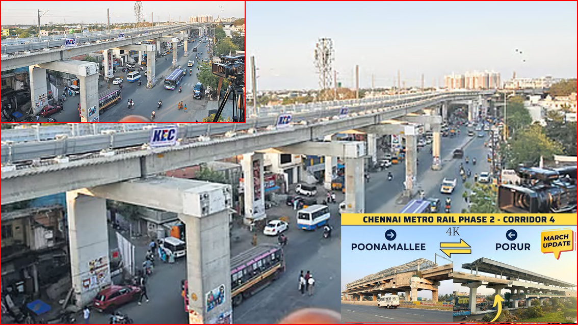 இந்த மாதம் இறுதியில் நடைபெறுகிறது பூந்தமல்லி – போரூர் இடையேயான மெட்ரோ ரயில் 2-ம் கட்ட சோதனை ஓட்டம்!