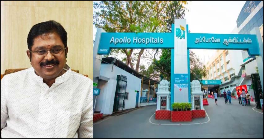 டி.டி.வி தினகரன் அப்போலோ மருத்துமனையில் திடீர் அனுமதி