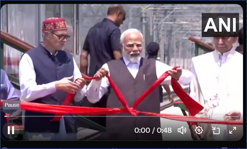 உலகிலேயே உயரமான காஷ்மீர்  ‘செனாப் ரயில் பாலத்தை’ திறந்து வைத்தார் பிரதமர் மோடி…