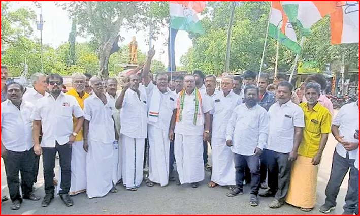 காமராஜர் குறித்த சர்ச்சை பேச்சு:  திருச்சி சிவா வீட்டை முற்றுகையிட்ட காங்கிரஸ் கட்சியினர்…