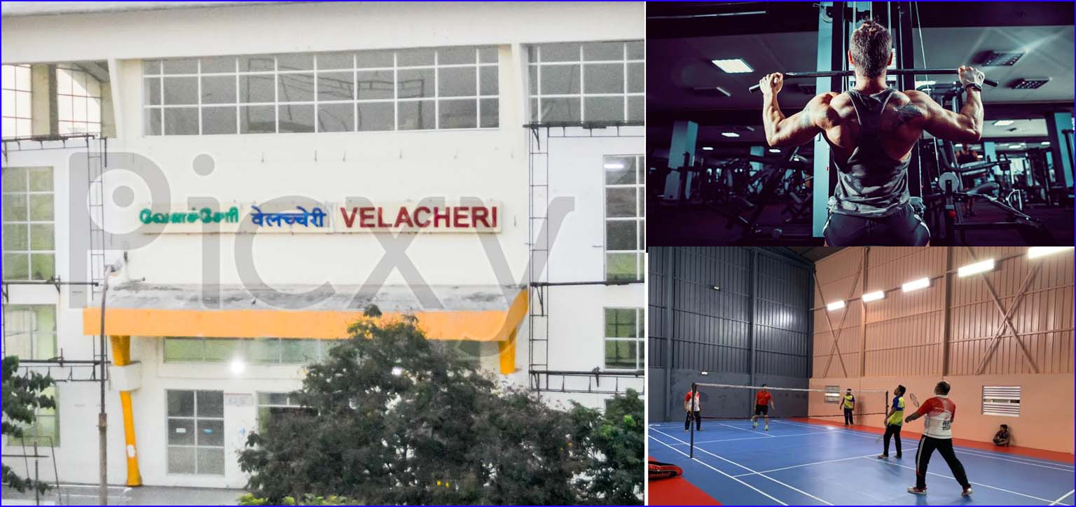 வேளச்சேரி பறக்கும் ரயில் நிலையத்தில் பேட்மிண்டன், ஜிம்னாஸ்டிக் அரங்கம்! தெற்கு ரயில்வே அசத்தல்…