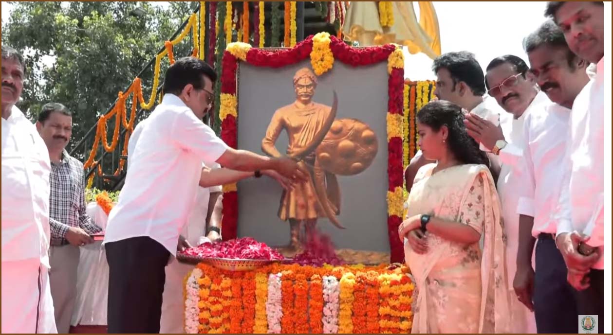 315வது ஜெயந்தி விழா: மாவீரன் அழகுமுத்துக்கோன் திருவுருவச் சிலைக்கு மரியாதை செலுத்தினார் முதல்வர் ஸ்டாலின்…