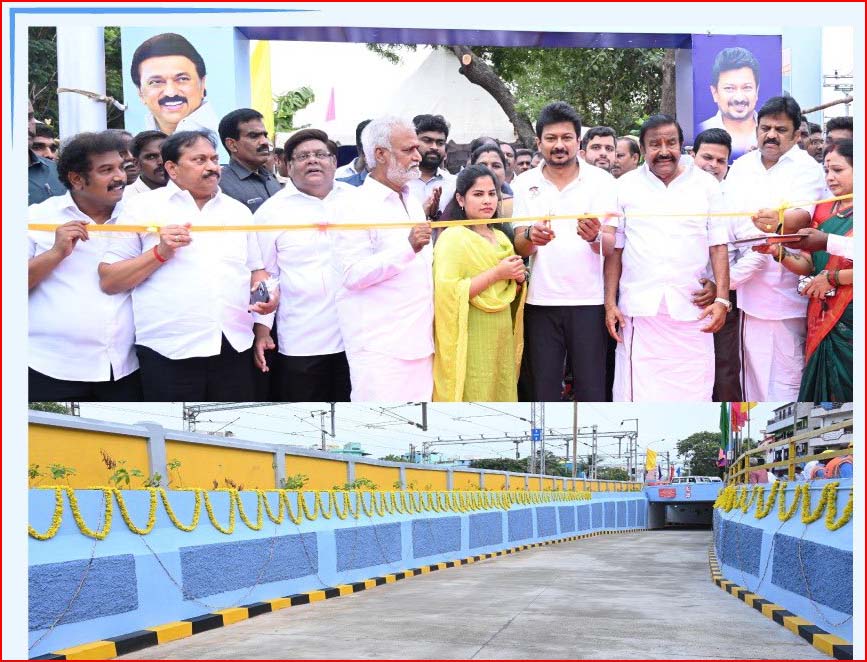 வண்ணாரப்பேட்டை போஜராஜன் நகர் சுரங்க பாதையை திறந்து வைத்தார் துணைமுதல்வர் உதயநிதி….