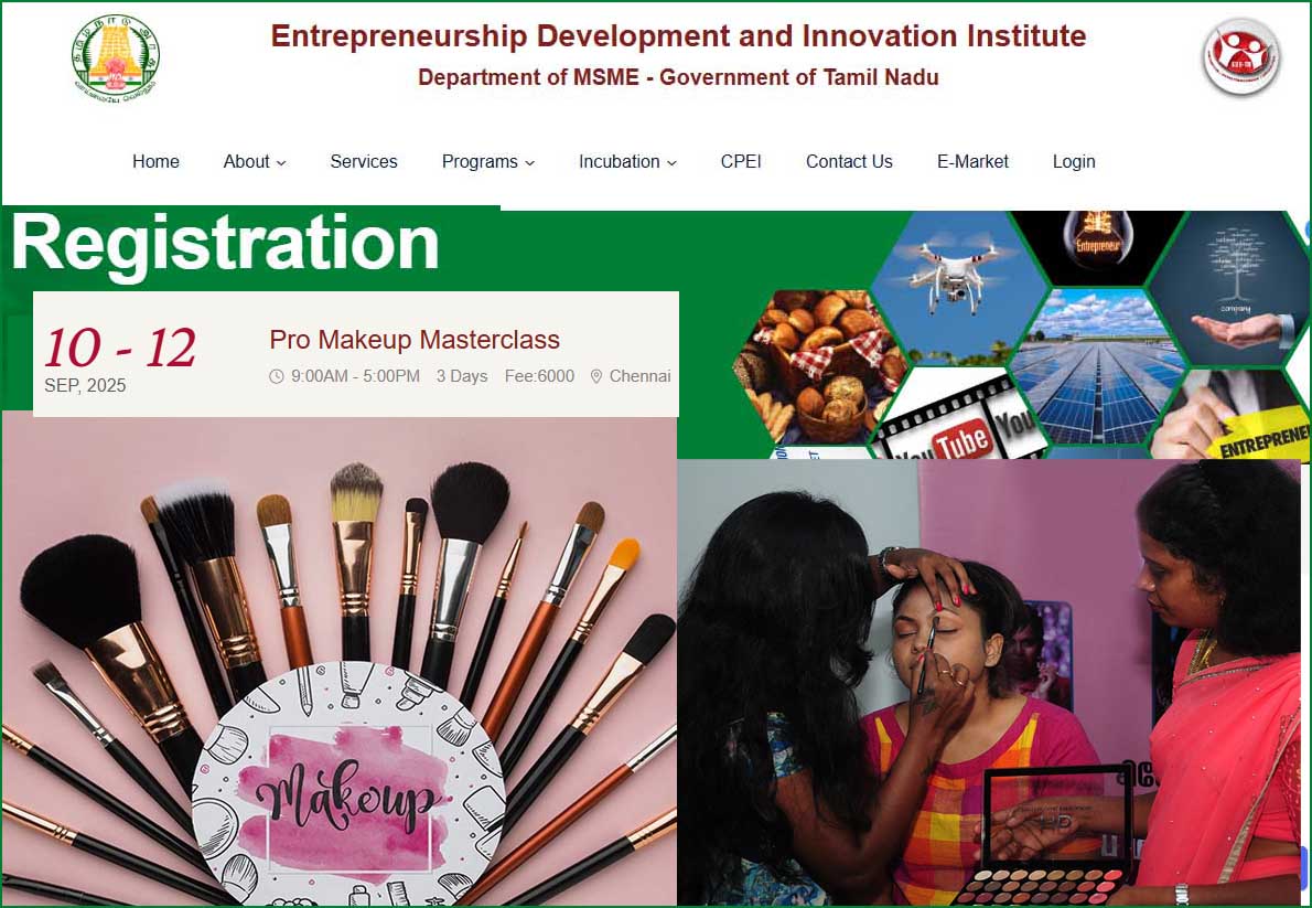 இளம்பெண்களே தயாரா? 3 நாள் ‘மேக்கப் மாஸ்டர் கிளாஸ்’ பயிற்சி அளிக்கிறது தமிழ்நாடு அரசு…