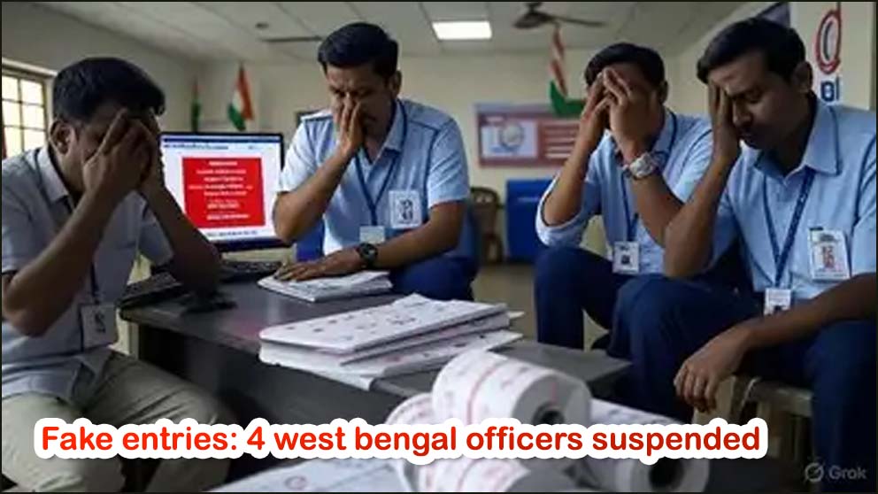 போலி வாக்காளர்களைச் சேர்த்ததற்காக மேற்கு வங்க அதிகாரிகள்  4 பேர்  சஸ்பெண்ட்! தேர்தல் ஆணையம் நடவடிக்கை!