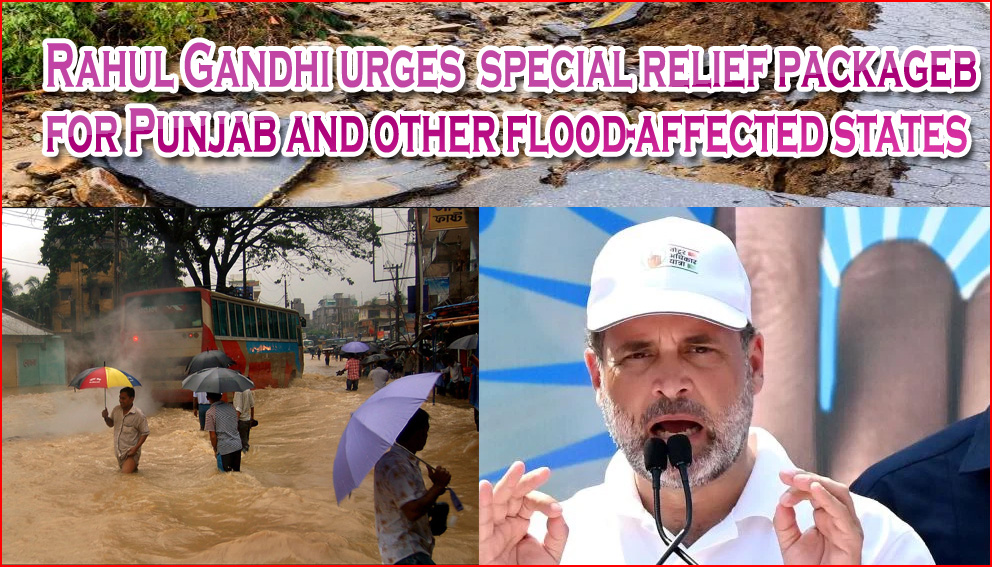 பஞ்சாப் உள்பட  வெள்ளம் பாதித்தமாநிலங்களுக்கு சிறப்பு நிவாரண நிதி வழங்குங்கள்!  மத்தியஅரசுக்கு ராகுல்காந்தி கோரிக்கை