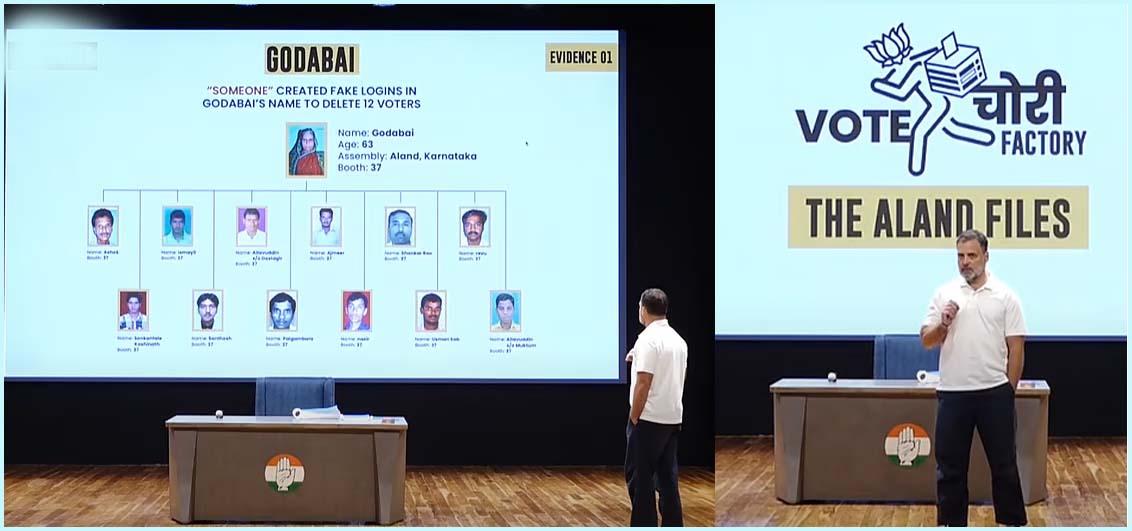 விரைவில் ஹைட்ரஜன் குண்டு: கர்நாடகத்தில்  ஒரு சட்டப்பேரவைத் தொகுதியில் மட்டும் 6,018 வாக்காளர்களை நீக்க முயற்சி! ராகுல்காந்தி குற்றச்சாட்டு