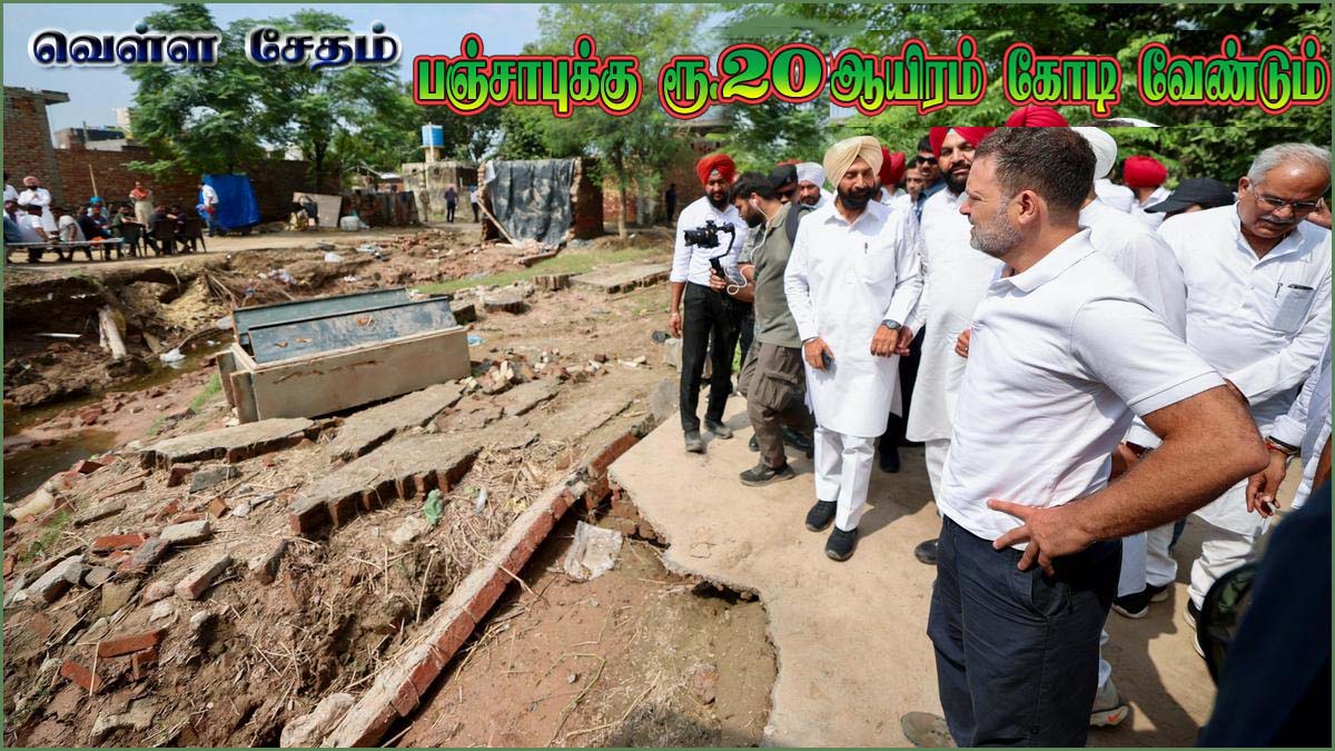 ரூ.1600 கோடி தருவது அநிதி, பஞ்சாபுக்கு வெள்ள நிவாரணமாக ரூ.20ஆயிரம் கோடி வேண்டும்! ராகுல்காந்தி…