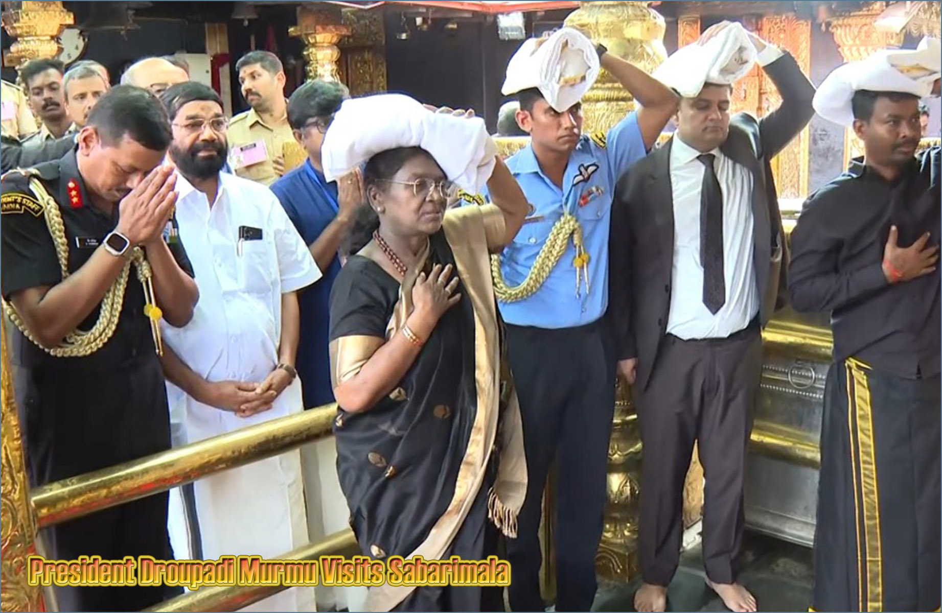 இருமுடி கட்டிச்சென்று சபரிமலை அய்யப்பனை தரிசனம் செய்தார் குடியரசு தலைவர் திரவுபதி முர்மு…