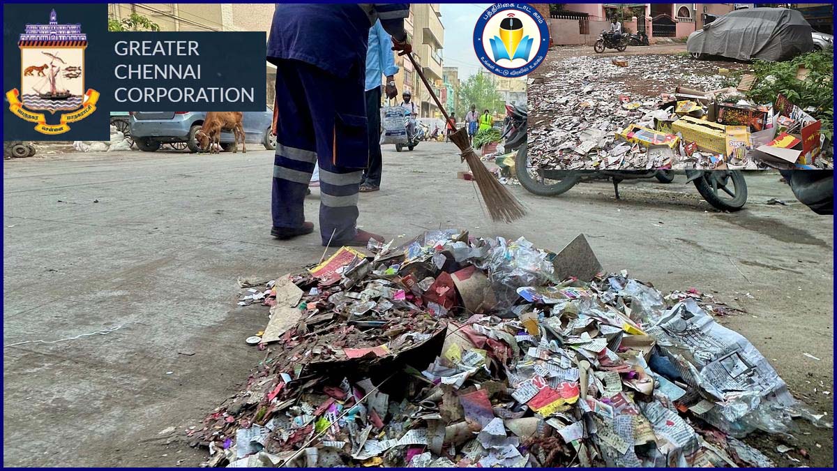 சென்னையில் நேற்று மட்டும் 60 மெட்ரிக் டன் பட்டாசு கழிவுகள் அகற்றம்! மாநகராட்சி தகவல்…