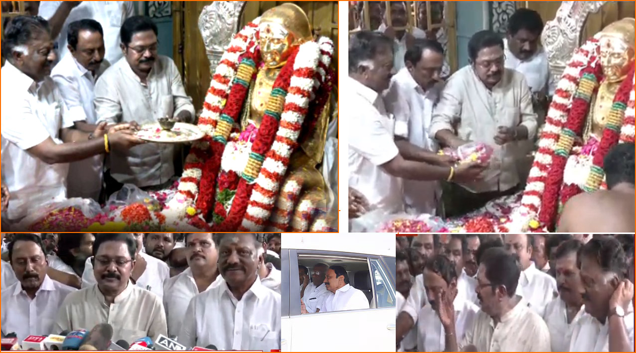 பசும்பொன் தேவர் நினைவிடத்தில் ஒன்றாக மரியாதை செலுத்திய டி.டி.வி. தினகரன், ஓ.பி.எஸ்., செங்கோட்டையன்