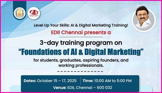 மாணவர்கள், பட்டதாரிகளுக்காக மூன்று நாள் செயற்கை நுண்ணறிவு பயிற்சி திட்டம்! தமிழ்நாடு அரசு அறிவிப்பு…