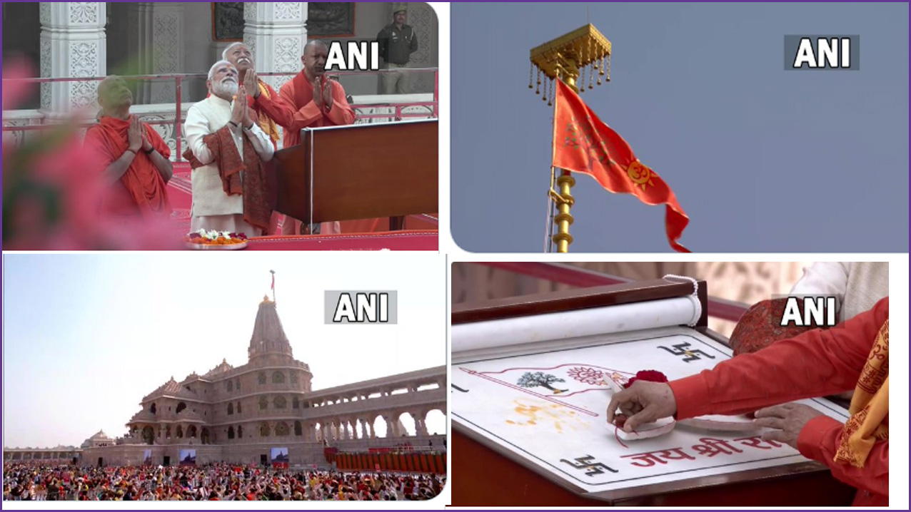 கட்டுமான பணிகள் நிறைவு: அயோத்தி ராமர் கோவிலில் கொடி ஏற்றினார் பிரதமர் மோடி – மக்கள் உற்சாக வரவேற்பு…