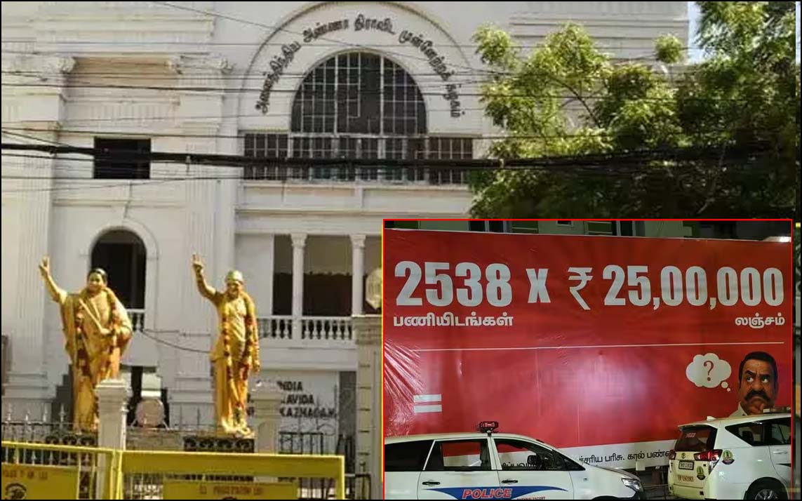 அ.தி.மு.க., அலுவலகத்தில் அமைச்சர் கேஎன் நேரு படத்துடன் ஊழல் பேனர்! போலீசார் அகற்ற முயற்சித்ததால் சலசலப்பு…