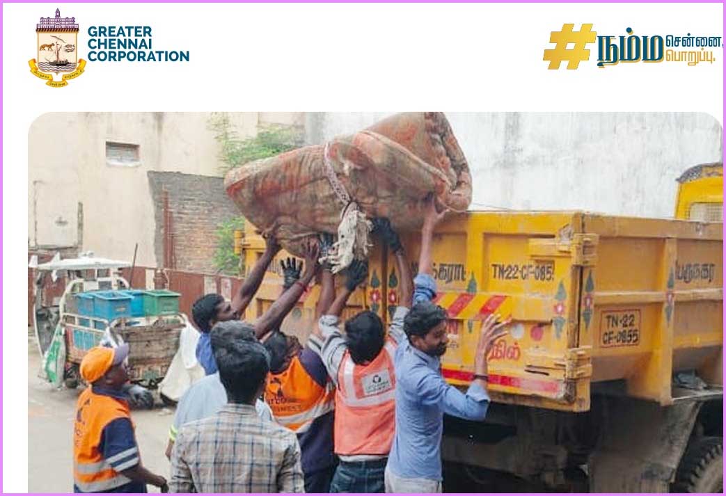 சென்னையில் ஒரே நாளில் 53.83 மெட்ரிக் டன் பழைய பொருட்கள் அகற்றம்! மாநகராட்சி தகவல்…