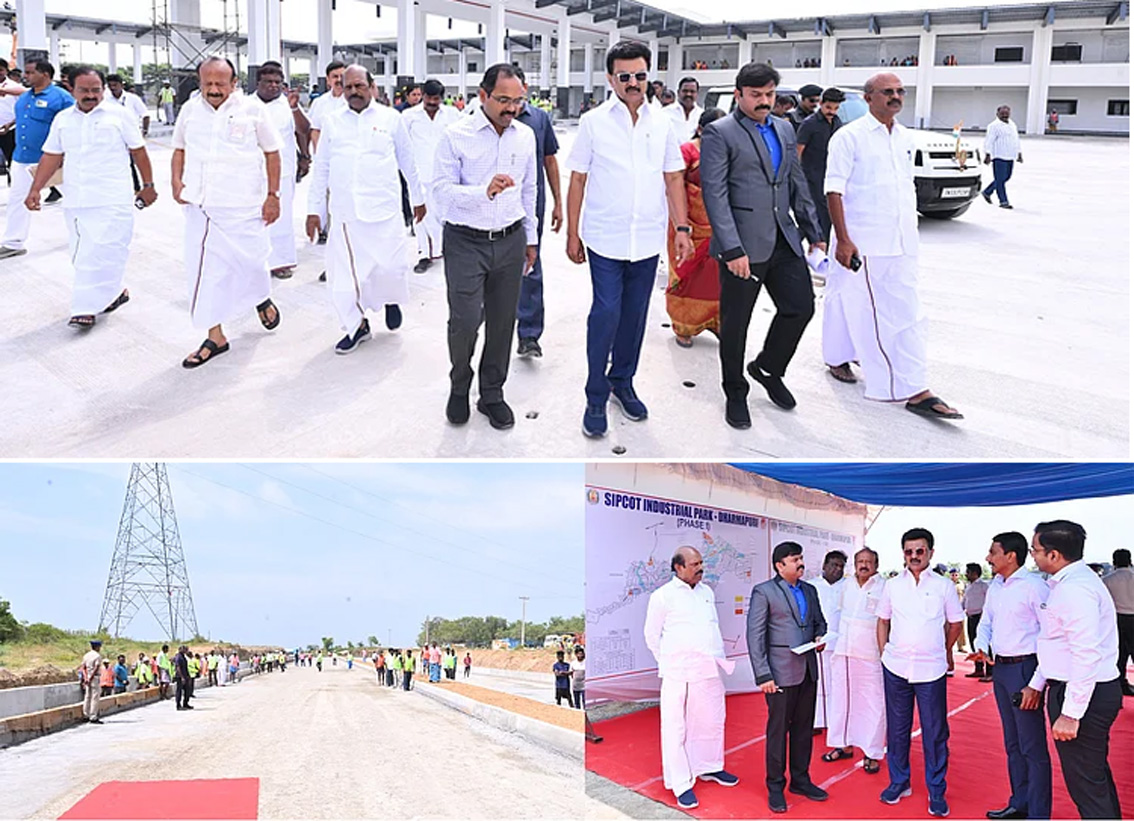 தருமபுரி நகராட்சி புதிய பேருந்து நிலையம் , சிப்காட் தொழிற்பூங்கா கட்டுமானப் பணிகளை நேரில் ஆய்வு செய்தார் முதல்வர் ஸ்டாலின்…