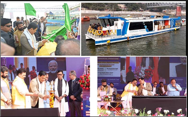 இந்தியாவின் முதல் உள்நாட்டு ஹைட்ரஜன் பயணிகள் கப்பல் சேவையை தொடங்கி வைத்தார் மத்தியஅமைச்சர் சா்வானந்த சோனோவால்