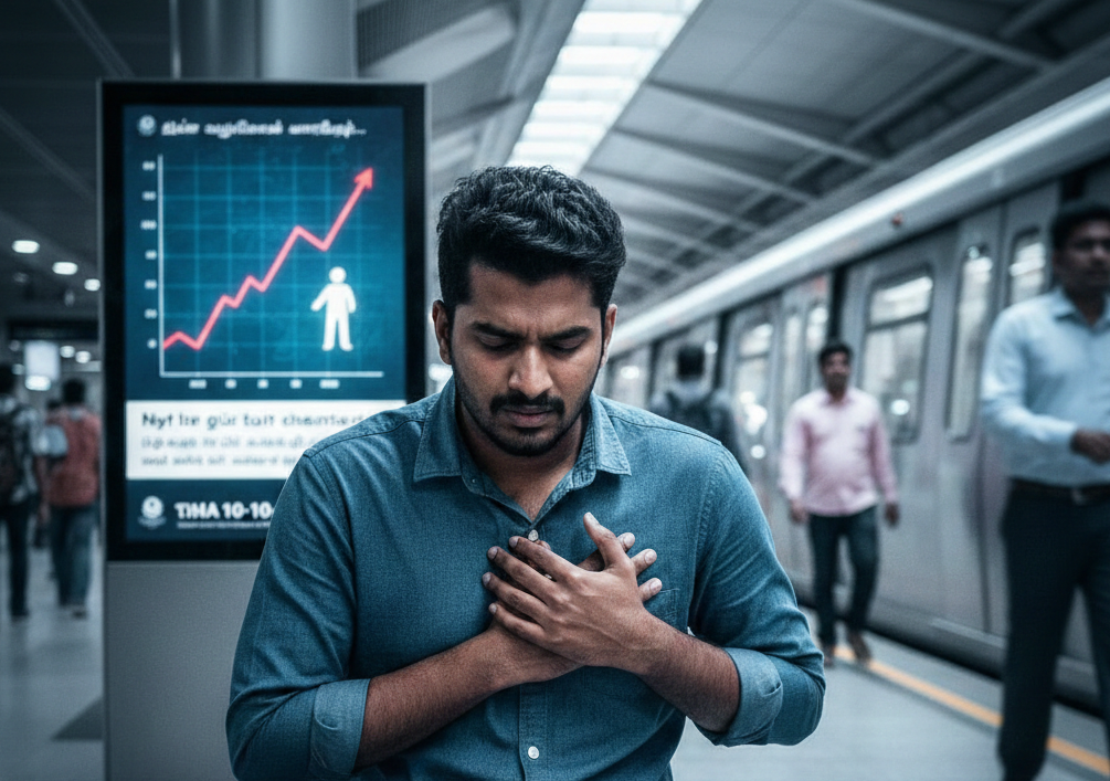 இளம்வயதிலேயே மாரடைப்பு… சென்னையில் நடத்தப்பட்ட ஆய்வில் அதிர்ச்சித் தகவல்…