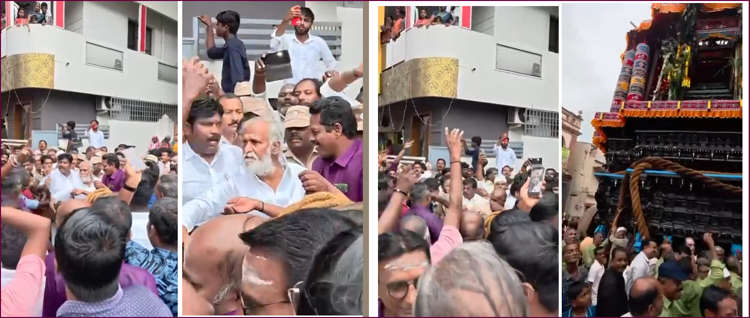 சேகர்பாபுவுக்கு எதிராக கோஷம்:  சுசீந்திரம் தாணுமாலய சுவாமி கோயில் தேரோட்டத்தில் பரபரப்பு…