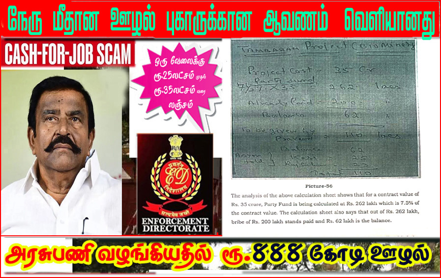 திமுக அமைச்சர் நேரு மீதான ஊழல் புகார்  ஆவணத்தை வெளியிட்டது அதிமுக!
