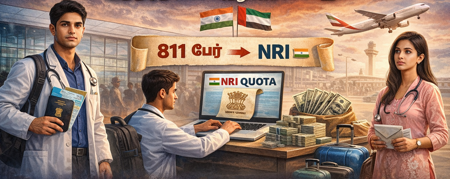 800-க்கும் மேற்பட்ட NEET PG விண்ணப்பதாரர்கள் இந்தியர் என்ற நிலையிலிருந்து NRI ஆக மாற்றம்