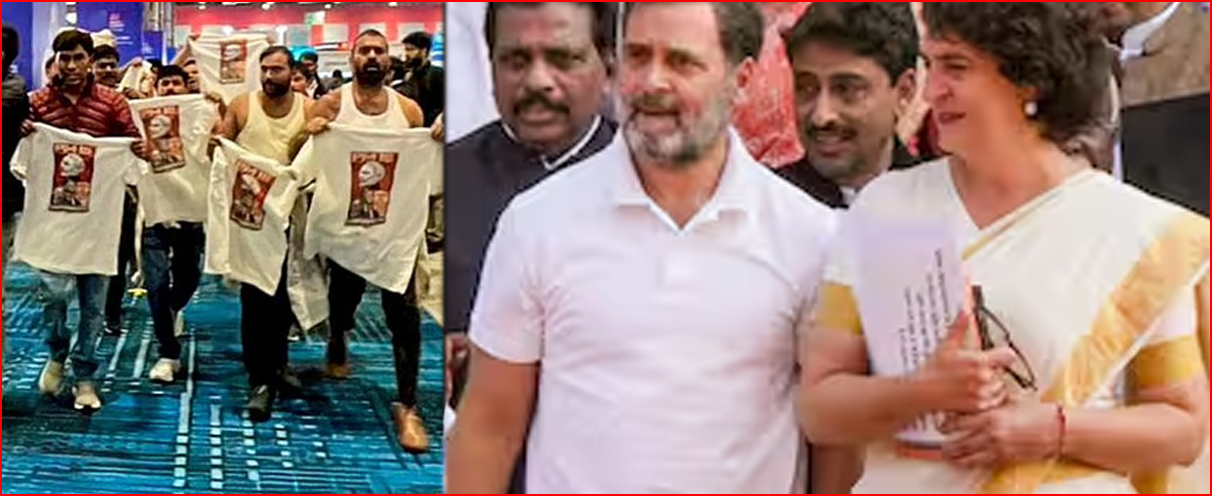 AI உச்சி மாநாட்டில் மேலாடையின்றி போராட்டம்: இளைஞர் காங்கிரஸ் தலைவர் கைது, ராகுல், பிரியங்கா கண்டனம்..