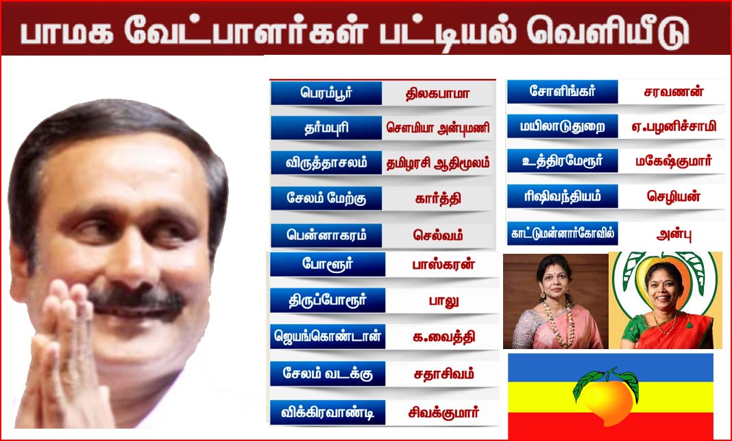 பாமக இறுதிக்கட்ட வேட்பாளர் பட்டியலை வெளியிட்டார்  அன்புமணி….