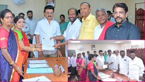 மாநிலங்களவை தேர்தல்: முதல்வர் ஸ்டாலின் முன்னிலையில் திமுக, காங்கிரஸ் வேட்பாளர்கள் மனு தாக்கல்