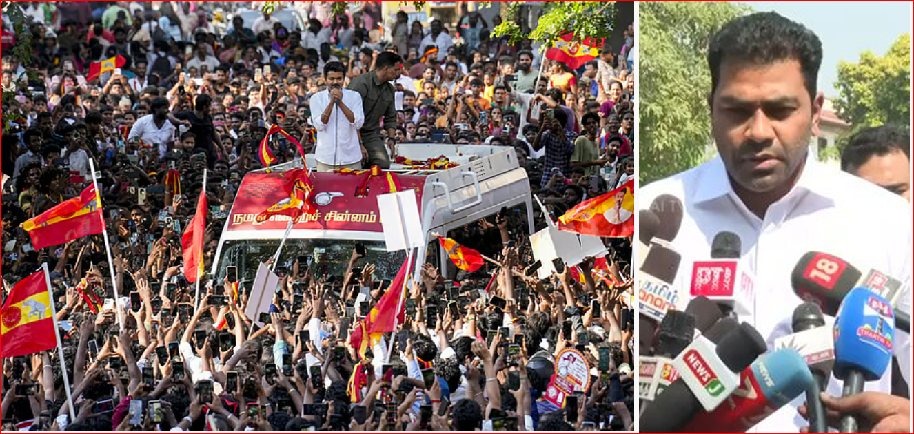 விஜய்மீது தேர்தல் விதிமீறல் வழக்கு பதிவு –  விஜய்க்கு பாதுகாப்பு குறைபாடு என்கிறது தவெக….