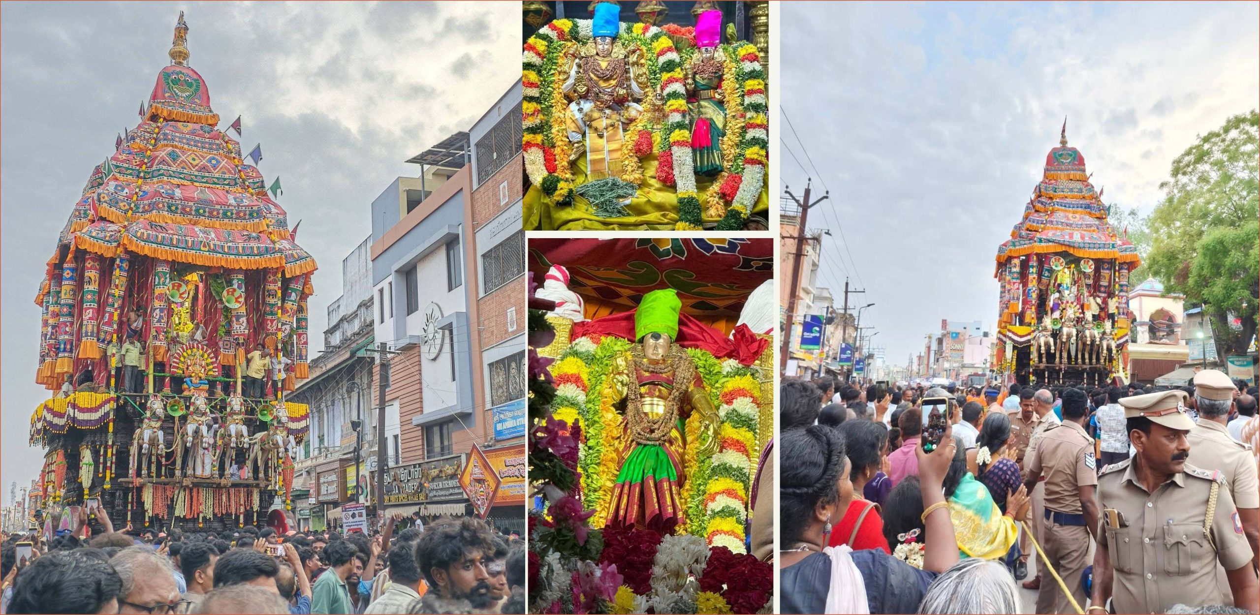 கோலாகலமாக நடைபெற்று வருகிறது  மதுரை மீனாட்சியம்மன்  சித்திரைத் திருவிழா தேரோட்டம்….